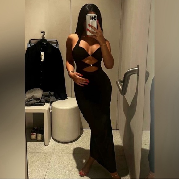 BLOGGERS FAV ZARA NEW CUT OUT BUCKLED HALTER DRESS - Picture 14 of 17